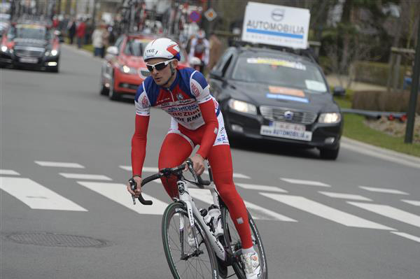 Marco Frapporti racing alone through Koksijde